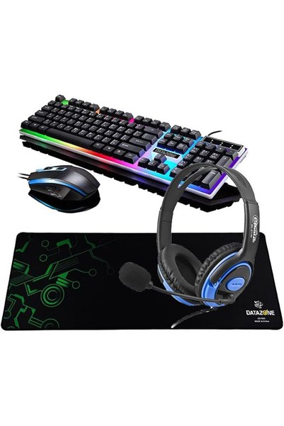 Datazone G21 Gaming Keyboard and Mouse (Black), Gaming Headset 311M( Blue), M...