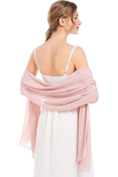 GENERAL Tzoyq Women Evening Dress Shawl Wraps Soft Elegant Silk Chiffon Pashm...
