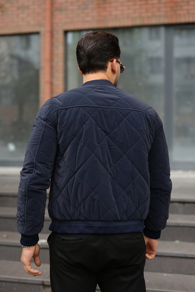 ronex Quilted Lined Zippered Basic Bomber Coat