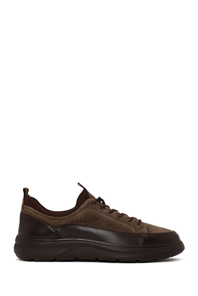 Derimod Erkek Vizon Bağcıklı Kalın Tabanlı Deri Sneaker WM660010DK
