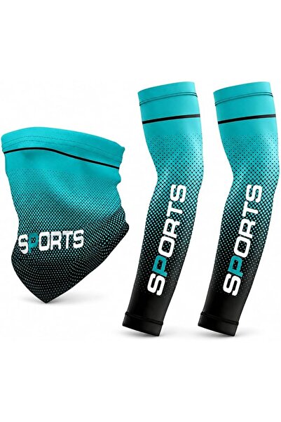 GENERAL 3-Piece Ice-Silk-Feel Arm Sleeves and Neck Gaiter Set, 1 Pair Stretch...