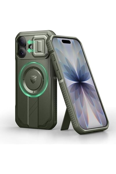 Dexnor for iPhone 17 Case with Slide Camera Cover and Kickstand