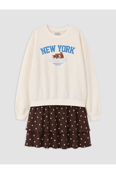 LC Waikiki New York Printed Girls' Dress