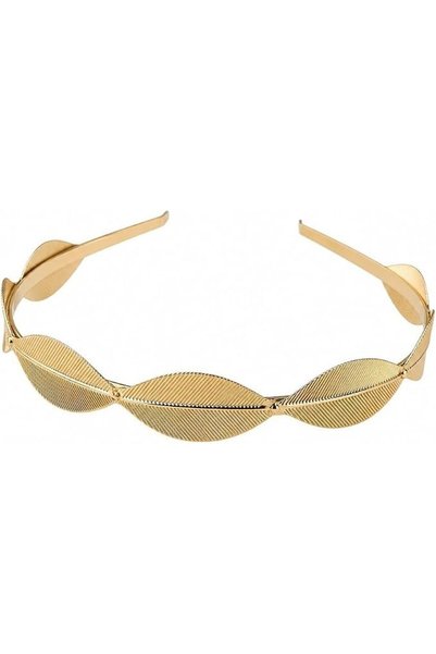 Sweet seven Gold-Tone Leaf Pattern Headband, Elegant Metal Hair Accessory for...