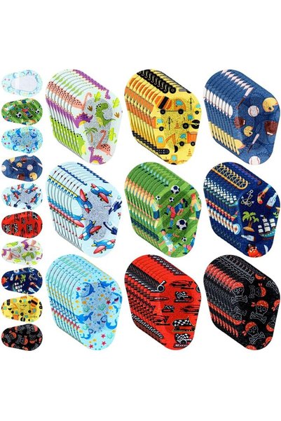 NALACAL 45 Bulk Pack of 9 Styles Adhesive Eye Patches for Boys – Fun and Cute...