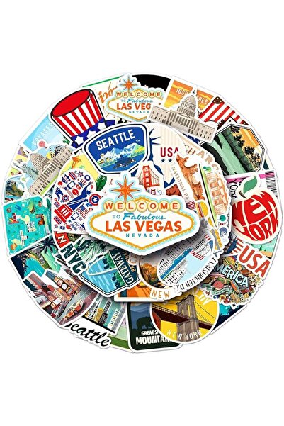 Generic USA Stickers Pack of 50 America Holiday Travel Stickers for Scrapbook...
