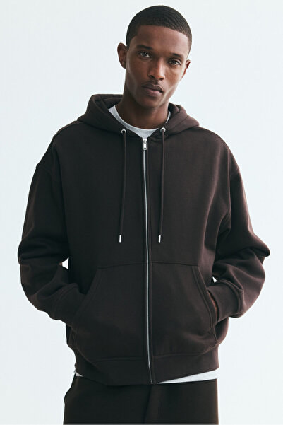 H&M Kapüşonlu ve Fermuarlı Üst Loose Fit