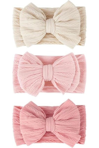 Bukela 3 Pack Baby Headbands Set, Soft Nylon Hair Bows for Newborns & Toddler...