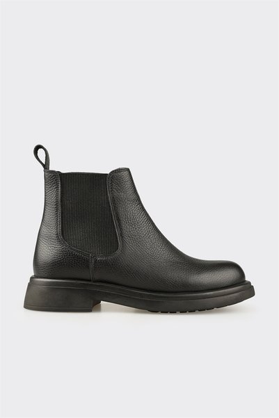 Elle Shoes Siyah Deri Kadın Günlük Bot