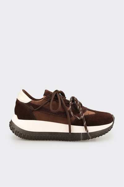 Elle Shoes Kahve Deri Kadın Spor Ayakkabı