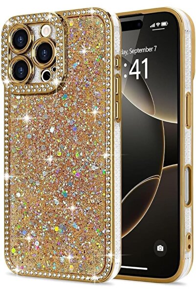 GENERAL Compatible with iPhone 17 Pro Case, Luxury Shiny Bling Sparkly Bumper...