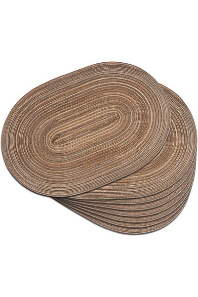 Generic Round Braided Placemats 15 Inch Round Table Mats Set of 6 for Dining ...