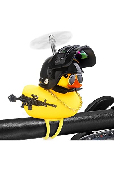 GENERAL Rubber Duck Bike Bell, Squeeze Horn with Helmet, Novelty Cycling Acce...