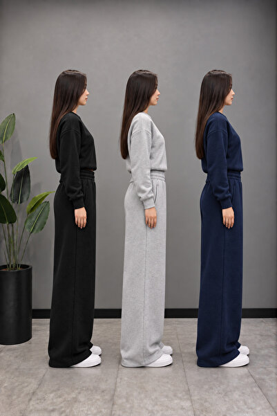 BERYY MODA 3 (Pieces) Winter Plain Black Gray Navy Blue Comfortable Fit Sweat...