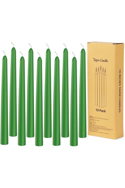 THE WHITE SHOP Candle 10PCS Taper Candles 0.87×10 Inch Unscented Smokeless