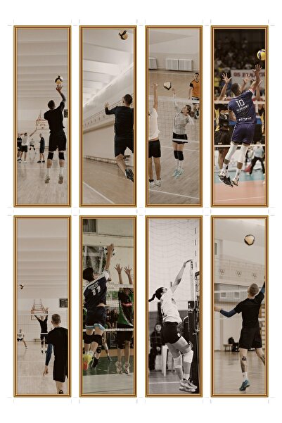 OEM Set 8 Semne de Carte cu Tematica Lovitura de Volei, Design Sportiv, Carto...