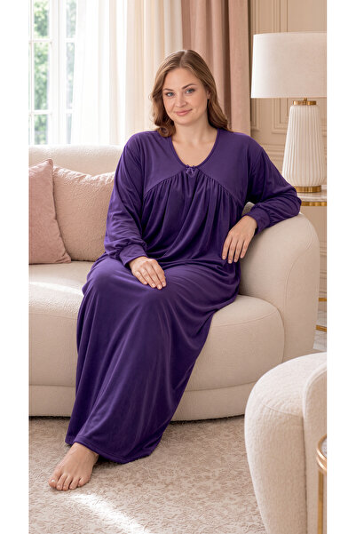 Miss Meryem Ljubičasta haljina od mekog, elegantnog i udobnog francuskog somo...