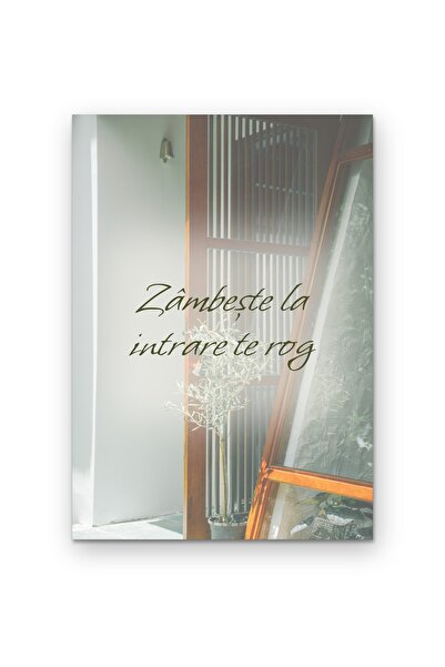 OEM Poster decorativ perete Zâmbește la intrare te rog, design minimalist, Ca...