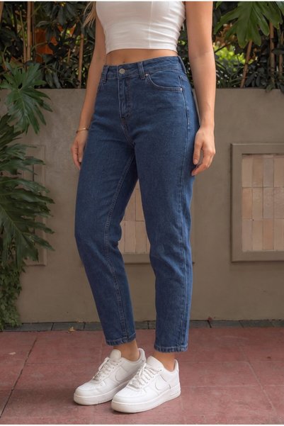 alanora Women's High Waist Mom Fit Ankle Length Jeans
