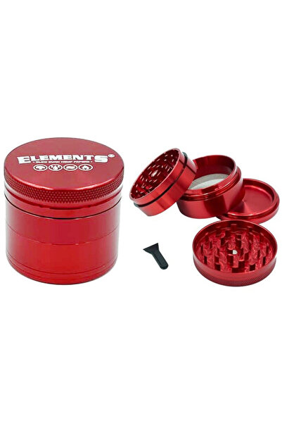 Element's Μύλος Σμίλευσης Elements Κόκκινος Μικρός 49mm Αλουμινίου - 4 Τεμάχια