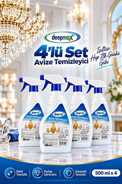 Avize Temizleyici Set 500 ml x 4 – Hızlı Etki, İz Bırakmayan Parlak Temizlik