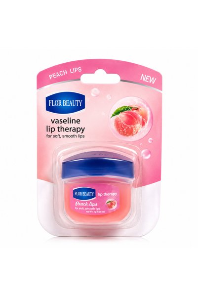 flor beauty Vaseline Lip Therapy 7g - Peach Flavor 3Pcs