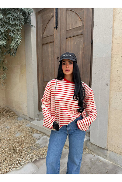 kırmızı butiks Φούτερ Κόκκινης Γραμμής Oversize