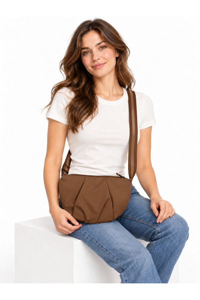 ÇantaExpress Brown Adjustable Strap Women's Mini Shoulder Bag and Crossbody B...