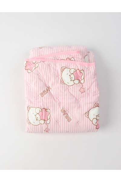 MiniKids Patura groasa Minky dubla Star Bear, roz