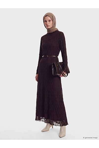 LC Waikiki Esvab • Modern & Distinctive Stand Collar A-Line Lace Dress