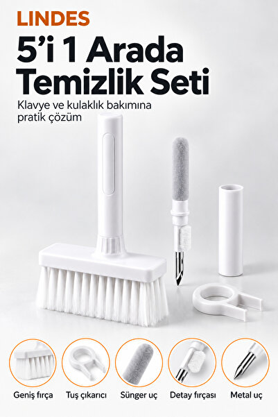 5'i 1 Arada Temizlik Seti - Klavye Ve Kulaklık Temizleme Seti
