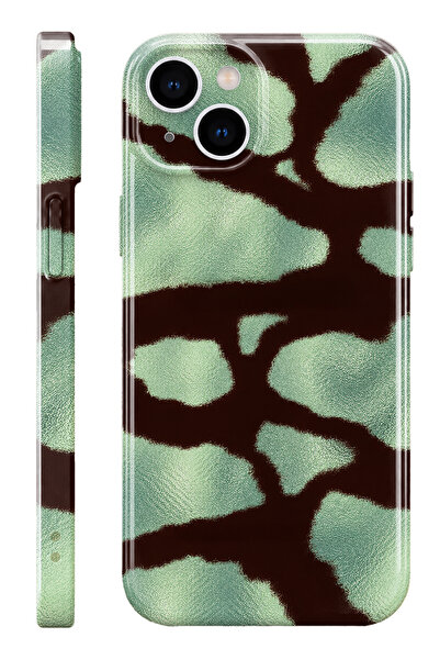 WANNA PROTECT iPhone 15 Moss Protect Slim Parlak Tam Kaplayan Baskı Kamera Ko...