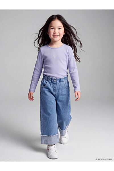 LC Waikiki Esvab • Modern & Distinctive Wide-Leg Stoned Girls' Jean Pants