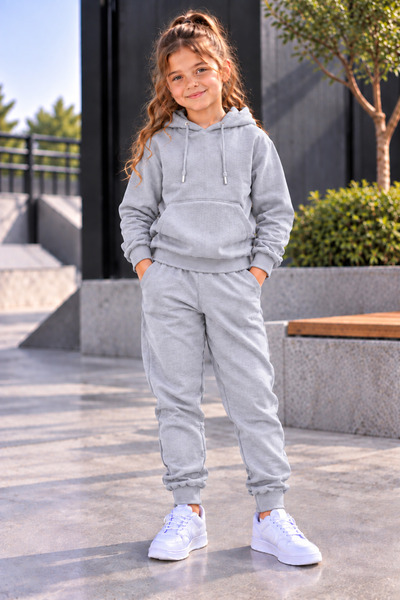 ZİYMO SET DE PENTRU FETE CU GLUGĂ ȘI PANTALONI LATE DIN ELASTIC