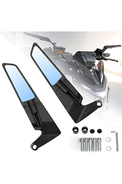 OEM Αεροδυναμικοί Καθρέπτες Μοτοσυκλέτας Wing Style Μαύροι Ζευγάρι