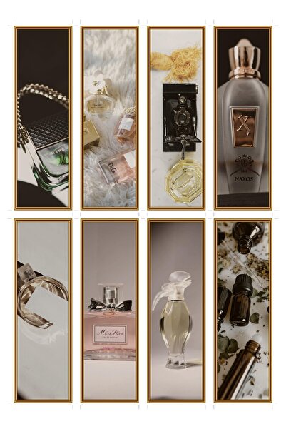 OEM Bookmarks Set of 8 Perfume Bottles, Elegant Design, Premium Cardboard, Mu...