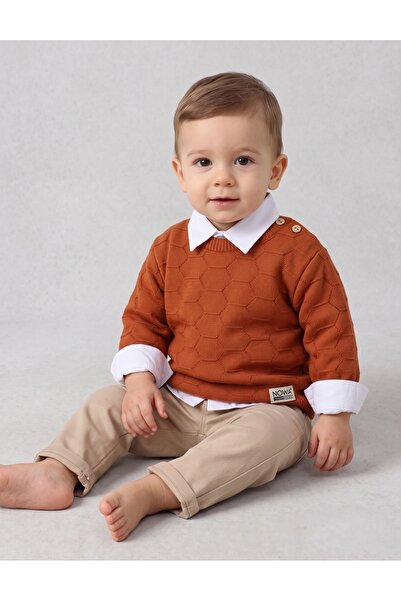 MiniKids Compleu premium elegant Kids wear, caramiziu