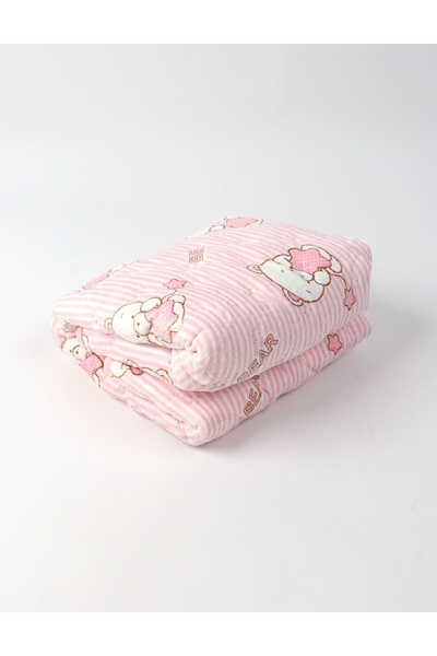 MiniKids Patura groasa Minky dubla Star Bear, roz