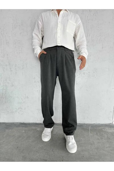 More Black Baggy fabric trousers