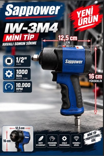 SAPPOWER IW-3M4 1/2 MİNİ TİP HAVALO SOMUN SÖKME