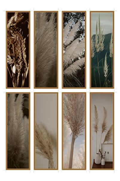 OEM Set of 8 bookmarks with pampas photo theme, elegant design, durable cardb...