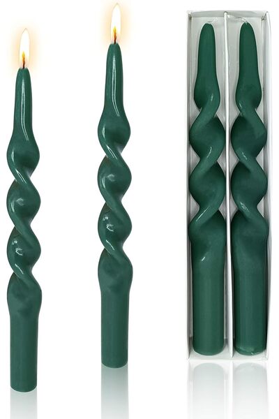 Generic 9.5 Inches Handmade Spiral Taper Candles - Smokeless Stick Candles Tw...