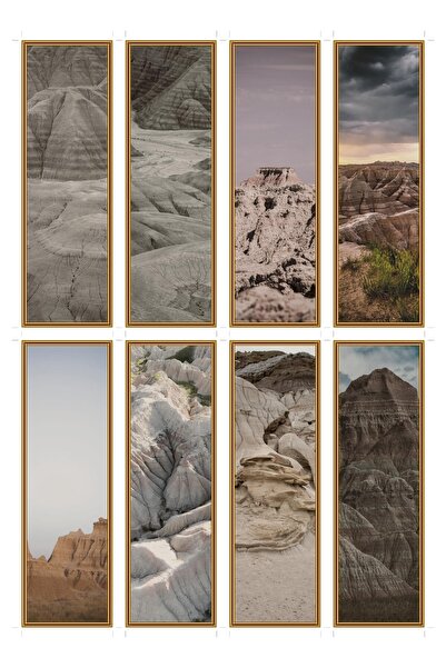 OEM Set 8 semne de carte Fotografie Badlands, peisaj canion, carton premium