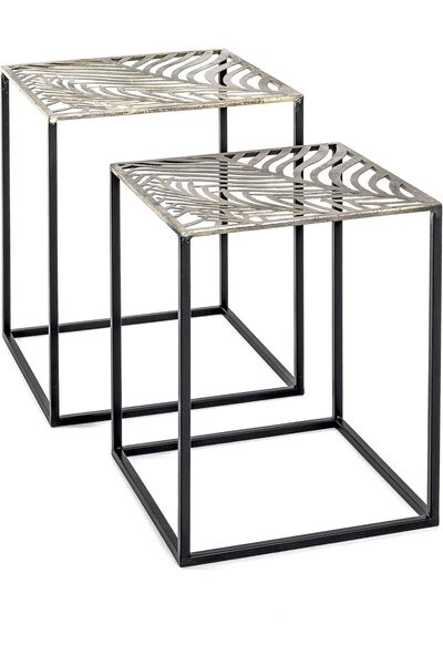 Generic طاولات متداخلة من فوريتشر موبيل 2، معدنية، 35/40 × 35/40 × 45/50 سم