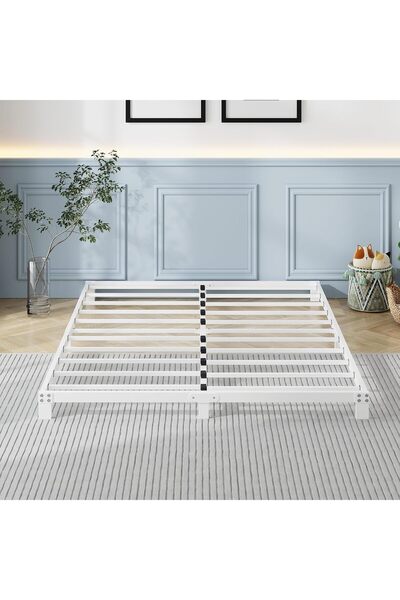 Generic 12cm Low 4ft6 Double Bed frame, Metal Bed 135x190 cm, Double Size Hea...