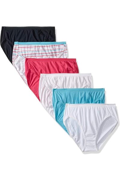 Fruit of the loom ملابس داخلية نسائية مرنة من فيت فور مي، حزمة متعددة من المل...