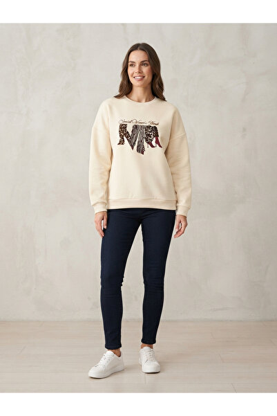 Sierra otantik Beige "Special Women's March" Printed Sweatshirt / Pullover