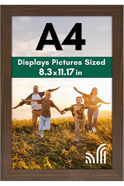 Americanflat إطار صور A5 من خشب البلوط - خشب مركب مع زجاج مقاوم للكسر - أفقي ...