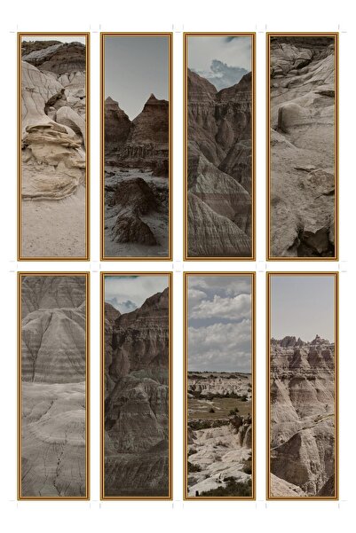 OEM Set 8 semne de carte cu tema formatiuni badlands, design peisaj , carton ...