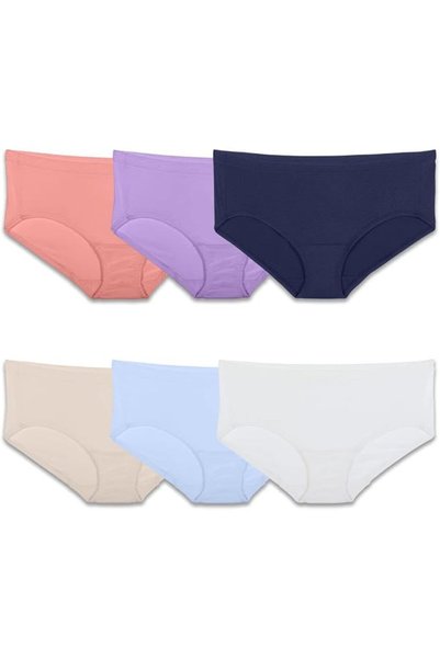 Fruit of the loom ملابس داخلية نسائية مرنة من فيت فور مي، حزمة متعددة من المل...